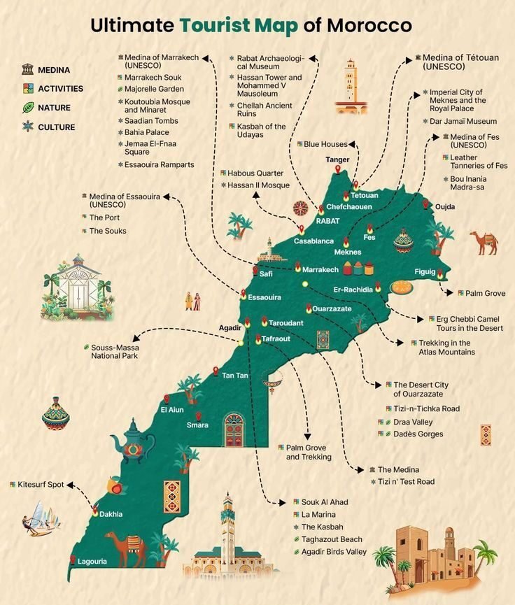 Ultimate Tourist Map of Morocco | Ultimate Guide